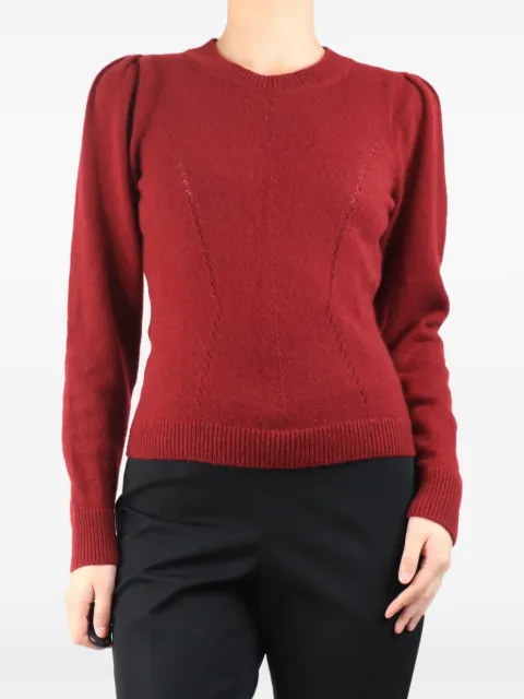 ME+EM puff-sleeve cashmere jumper Red WINECASHMERESWEATER
