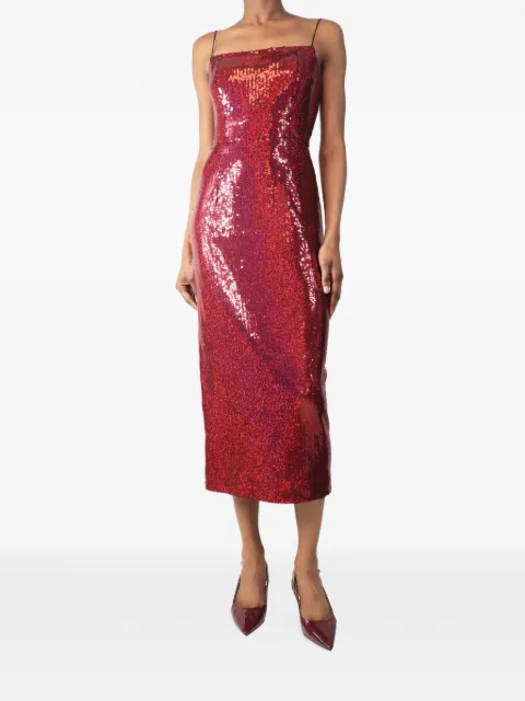 Markarian sequin side-slit dress Red PINKSEQUINMIDIDRESS