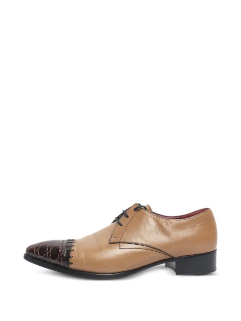 Prada Pre-Owned pointed-toe derby shoes Brown TANLEATHERLACEUPSHOES