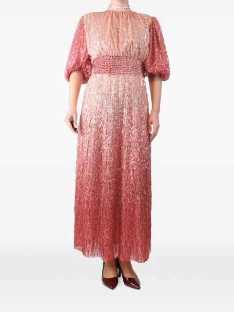 Luisa Beccaria Vintage sequin-embellished open-back maxi dress Pink PINKSEQUINEMBELLISHEDOPENBACKMIDIDRESS
