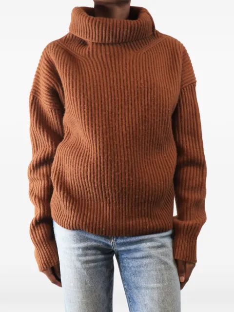 Nili Lotan ribbed-knit turtleneck sweater Orange BURNTORANGERIBBEDROLLNECKKNITJUMPER