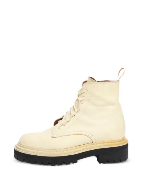 Proenza Schouler leather combat boots Neutrals CREAMLUGSOLECOMBATBOOTS