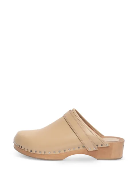 Isabel Marant Vintage studded leather clogs Neutrals NEUTRALSUEDECLOGS