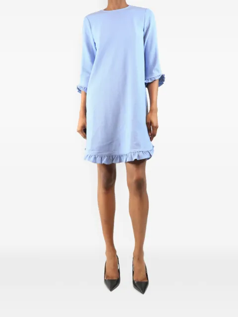 GANNI ruffled crepe mini dress Blue BLUERUFFLEDCREPEMINIDRESS