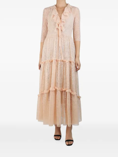 Philosophy Di Lorenzo Serafini tiered lace maxi dress Pink LIGHTPINKTIEREDLACEMAXIDRESS
