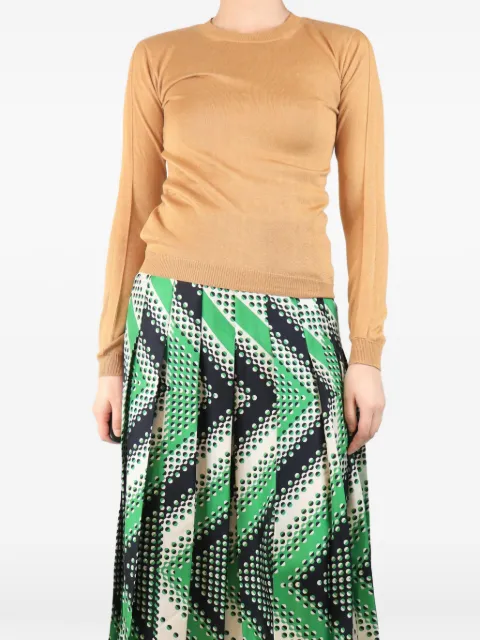 Marni Pre-Owned fine-knit silk sweater Neutrals BROWNSILKKNITTOP