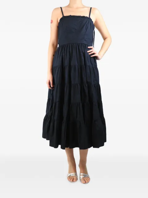 Ulla Johnson panelled tiered midi dress Black BLACKSLEEVELESSPANELLEDDRESS