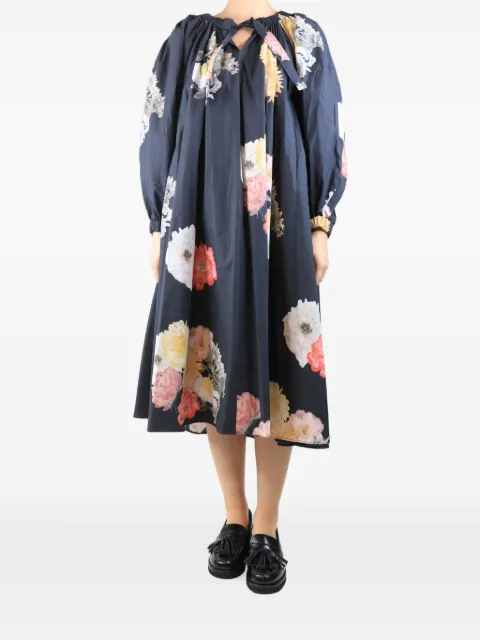 Rejina Pyo floral-print tie-neck dress Grey CHARCOALFLORALMIDIDRESS