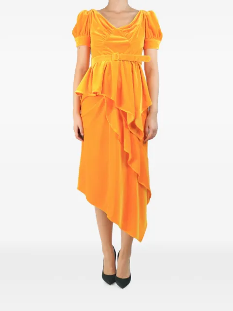 Self-Portrait velour skirt and blouse set Orange ORANGEVELOURTOPANDSKIRTSET