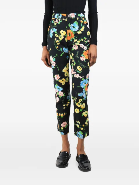 Moschino Pre-Owned floral-print straight-leg trousers Black BLACKVINTAGEFLORALPRINTEDTROUSERS