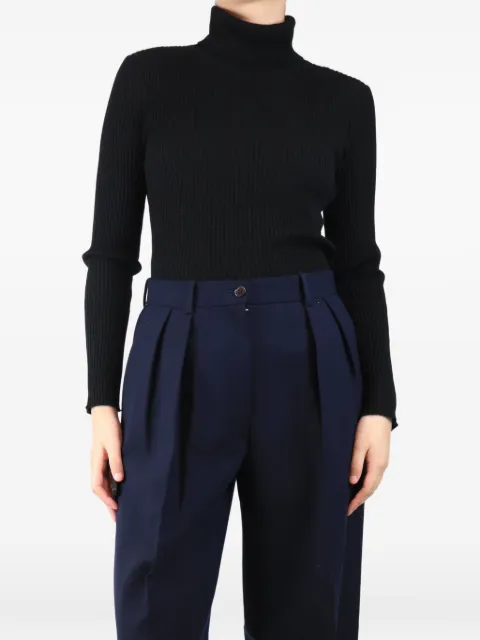 Paule Ka ribbed roll-neck long-sleeve top Black BLACKRIBBEDROLLNECKTOP