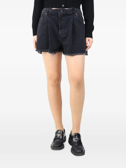 Raey frayed-edge denim mini shorts Black BLACKFRAYEDDENIMMINISHORTS