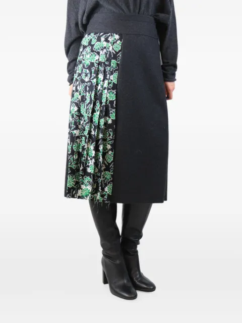 Marni Pre-Owned panelled midi skirt Grey DARKGREYWOOLANDSILKBLENDMIDISKIRT