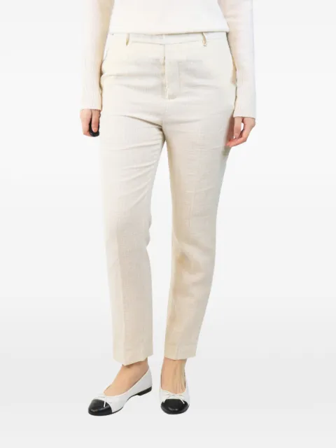 Rick Owens Vintage textured-finish trousers Neutrals CREAMLINENANDWOOLBLENDTROUSERS