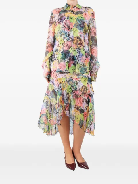 Dries Van Noten Pre-Owned sheer floral-print blouse Neutrals MULTICOLOURSHEERFLORALBLOUSE