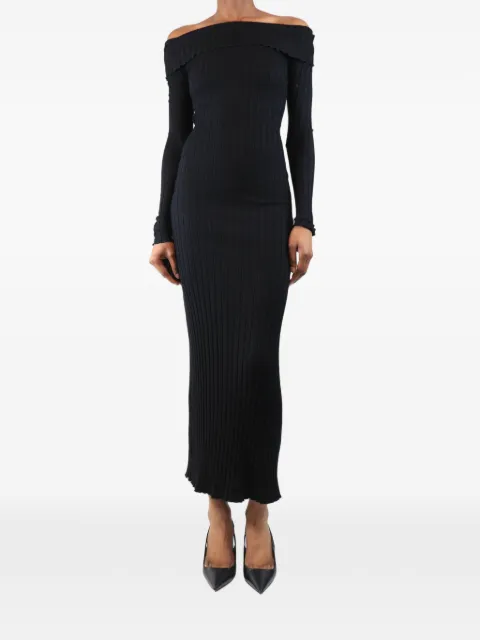 Simon Miller off-the-shoulder ribbed maxi dress Black BLACKOFFTHESHOULDERRIBBEDMAXIDRESS
