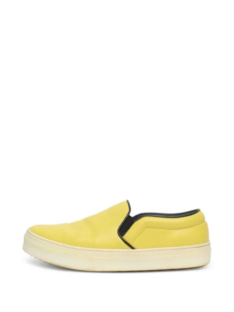 Celine Pre-Owned slip-on leather sneakers Yellow YELLOWLEATHERSLIPONTRAINERS