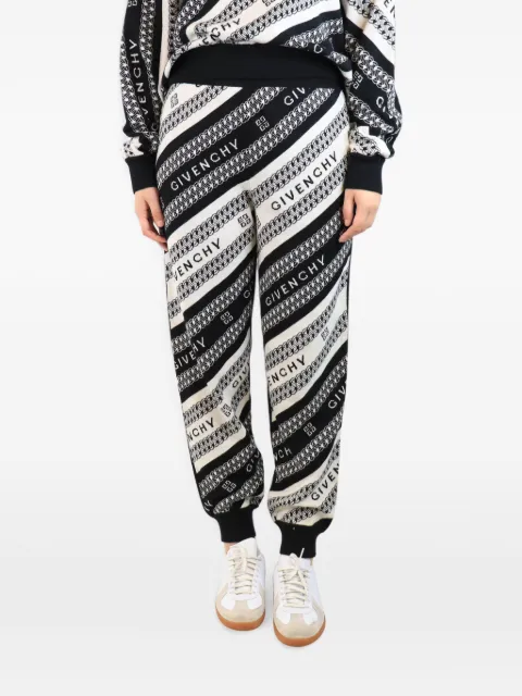 Givenchy Pre-Owned chain-print track pants Black BLACKJACQUARDCHAINPRINTEDKNITTROUSERS