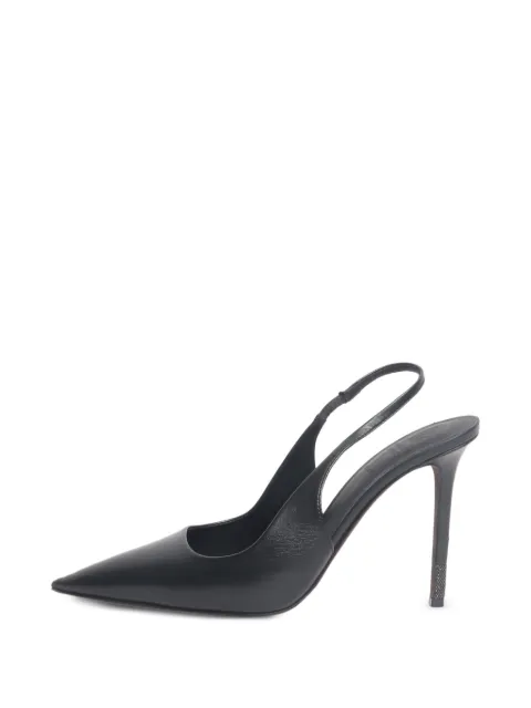 Brunello Cucinelli Vintage pointed slingback shoes Black BLACKLEATHERPOINTEDSLINGBACKSHOES