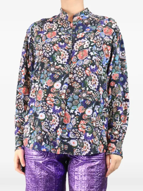Isabel Marant Vintage floral-print silk-blend blouse Black MULTICOLOURFLORALBLOUSE