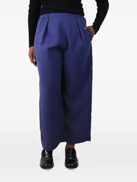 BAMFORD pleated silk wide-leg trousers Blue BLUESILKPLEATEDTROUSERS