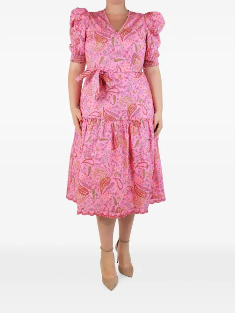 Isabel Marant Vintage floral-print ruched-detailing midi dress Pink PURPLEFLORALRUCHEDMIDIDRESS