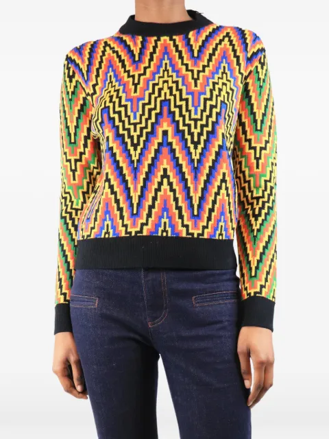 Duro Olowu Vintage zig-zag sweater Yellow MULTICOLOURZIGZAGWOOLJUMPER