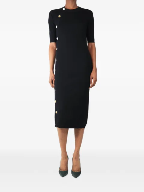 Altuzarra button-front rib-knit midi dress Black BLACKBUTTONFRONTRIBKNITMIDIDRESS