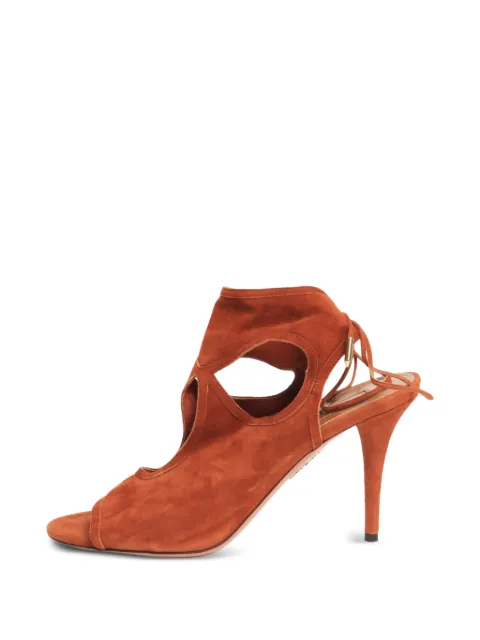 Aquazzura lace-up suede sandals Brown BROWNSUEDELACEUPHEELS