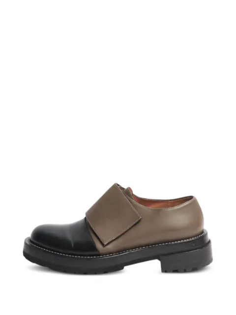 Marni Pre-Owned touch-strap leather loafers Black BROWNANDBLACKVELCROSTRAPLEATHERSHOES