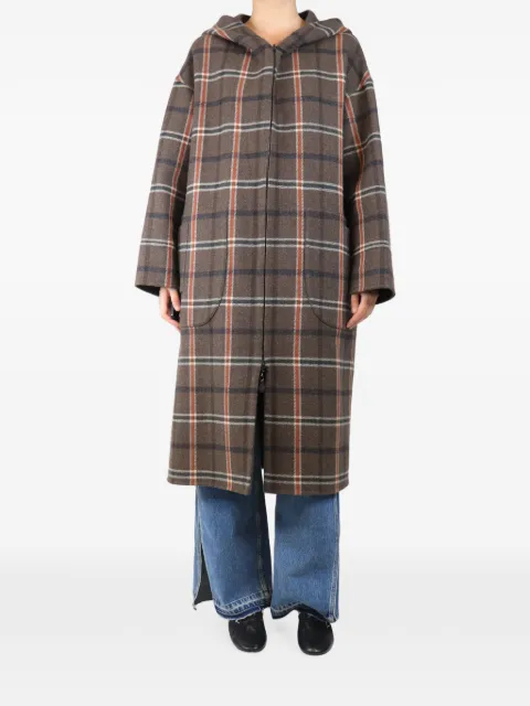 BAMFORD check hooded coat Brown BROWNCHECKHOODEDCOAT
