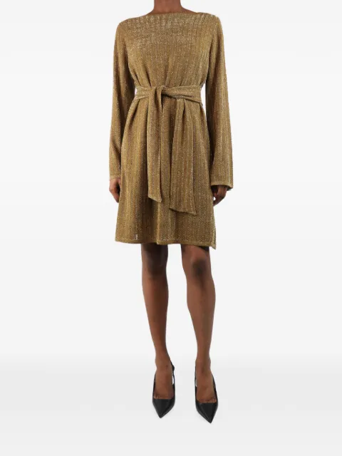 Vanessa Seward belted knit mini dress Brown GOLDLUREXKNITDRESS