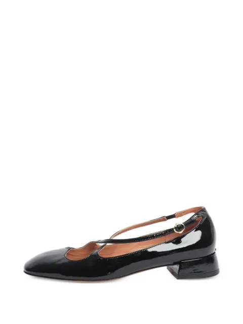 A.Bocca crossover-strap leather pumps Black BLACKPATENTHEELEDSHOES