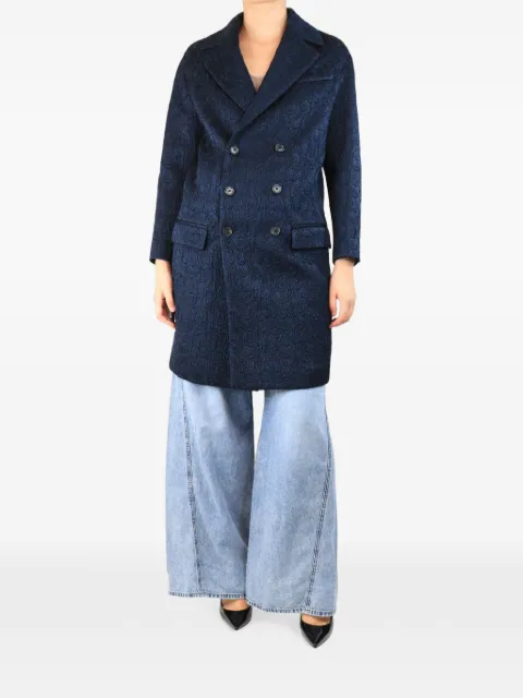 JOSEPH double-breasted coat Blue DARKBLUEBROCADEDOUBLEBREASTEDCOAT