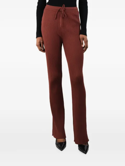 Nanushka ribbed drawstring-fastening trousers Brown BURNTSIENNARIBBEDTROUSERS