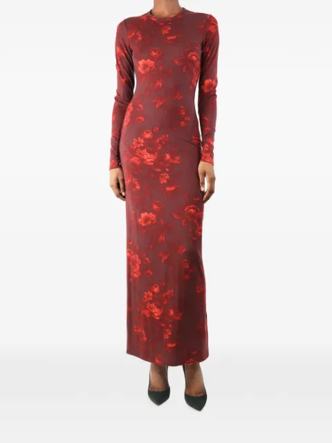 Reformation Tommie floral-print maxi dress Brown REDTOMMIEKNITMAXIDRESS