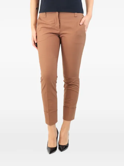 Brunello Cucinelli Vintage cropped tapered trousers Neutrals BROWNTAILOREDCOTTONTROUSERS