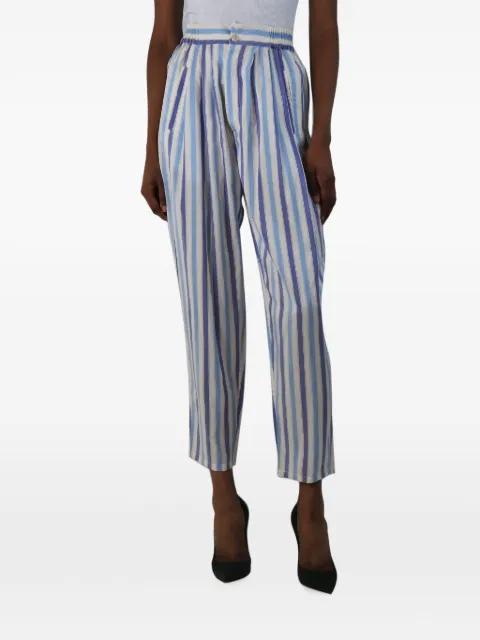 Thierry Colson striped pleated trousers Blue BLUESTRIPEDSILKTROUSERS