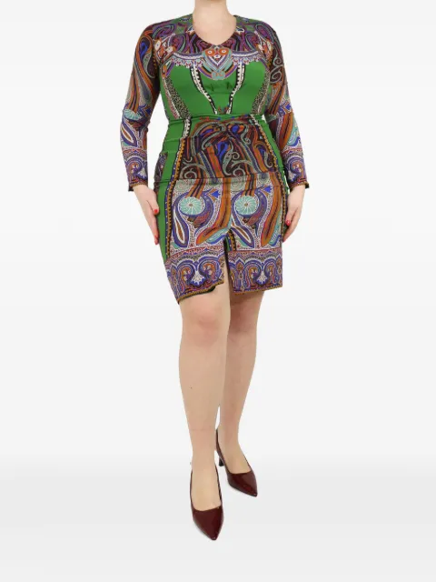 Etro Pre-Owned paisley-print mini dress Green GREENSILKPRINTEDMIDIDRESS