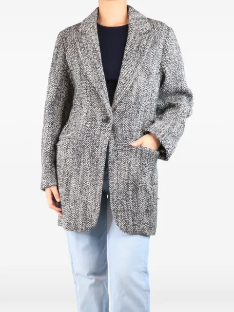 Isabel Marant Vintage herringbone-pattern coat Black BLACKWOOLBLENDTEDDYCOAT