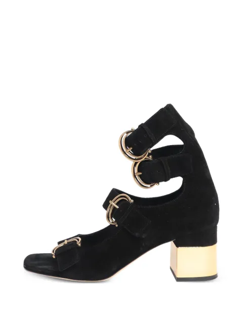 Chloé Vintage buckle-fastening heeled sandals Black BLACKSUEDEOPENTOEPUMPS
