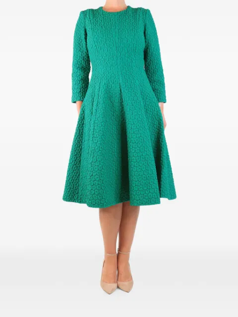 SUZANNAH LONDON Cannes zip-fastening midi dress Green EMERALDCANNESMIDIDRESS