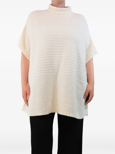 Allude high-neck poncho Neutrals CREAMHIGHNECKPONCHOONESIZE