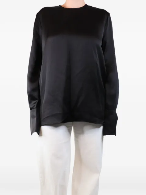 Raey satin wide-cuff blouse Black RAEYBLACKSATINBLOUSE