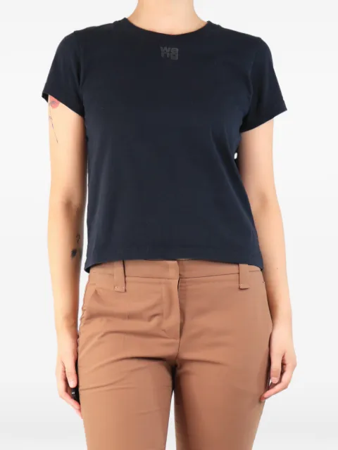 Pre-Owned Alexander Wang logo cropped T-shirt Black BLACKCROPPEDLOGOTSHIRT