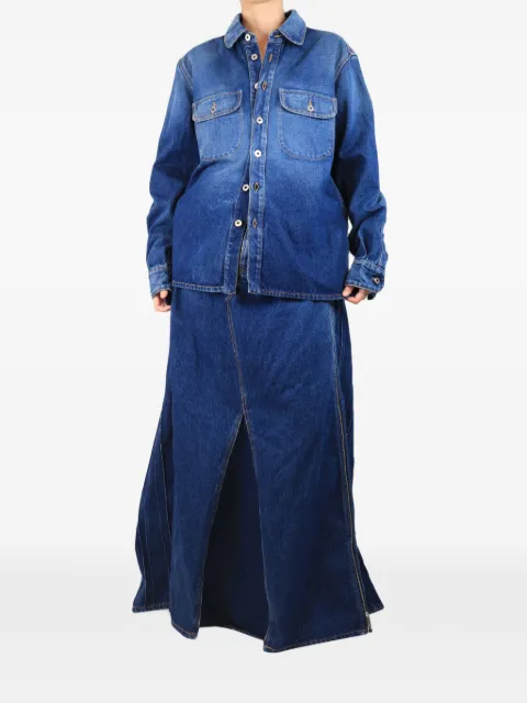 Off-White Pre-Owned pleated-back maxi dress Blue BLUEDENIMMAXIDRESS