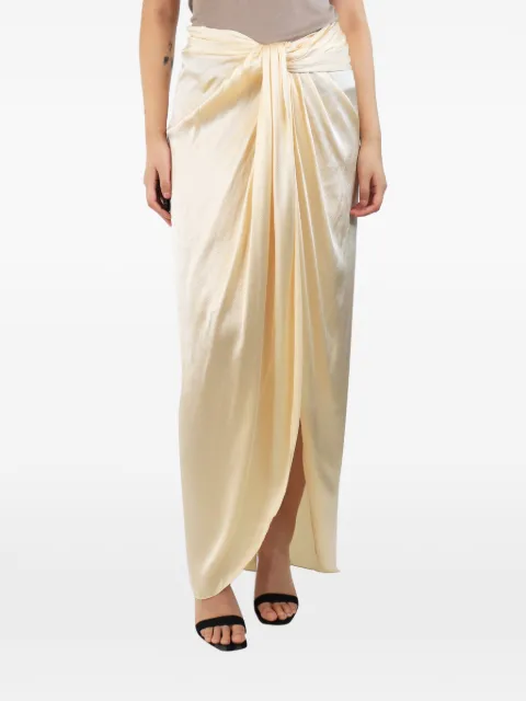 Johanna Ortiz knot-front maxi skirt Neutrals CREAMSILKMIDISKIRT