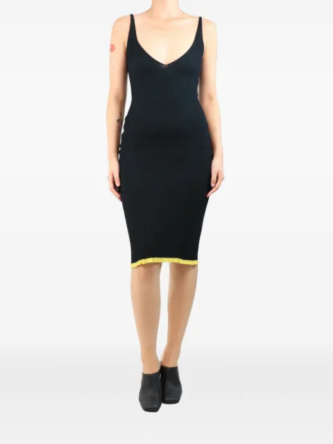 AZ FACTORY ribbed lace-trim midi dress Black BLACKSLEEVELESSRIBBEDMIDIDRESS