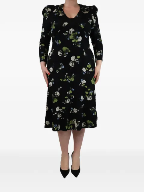 ERDEM floral-print midi dress Black BLACKFLORALPRINTEDJERSEYMIDIDRESS