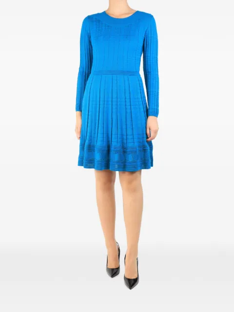 Missoni Pre-Owned pleated long-sleeve dress Blue BLUEPLEATEDKNITDRESS